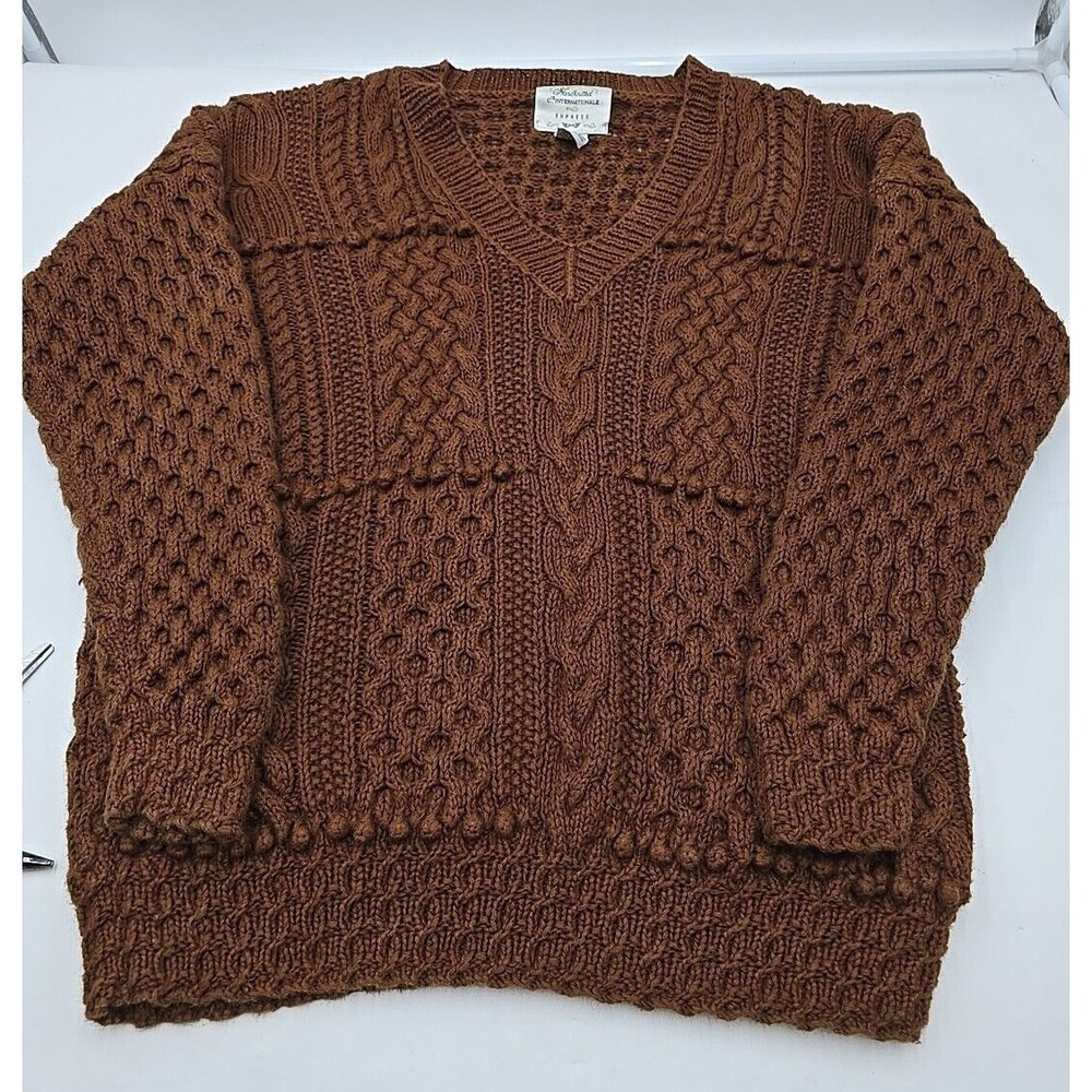 Cie Internationale Express Hand‎ Knitted Chunky XS Colonial Fall Sweater Cottage - Picture 10 of 16